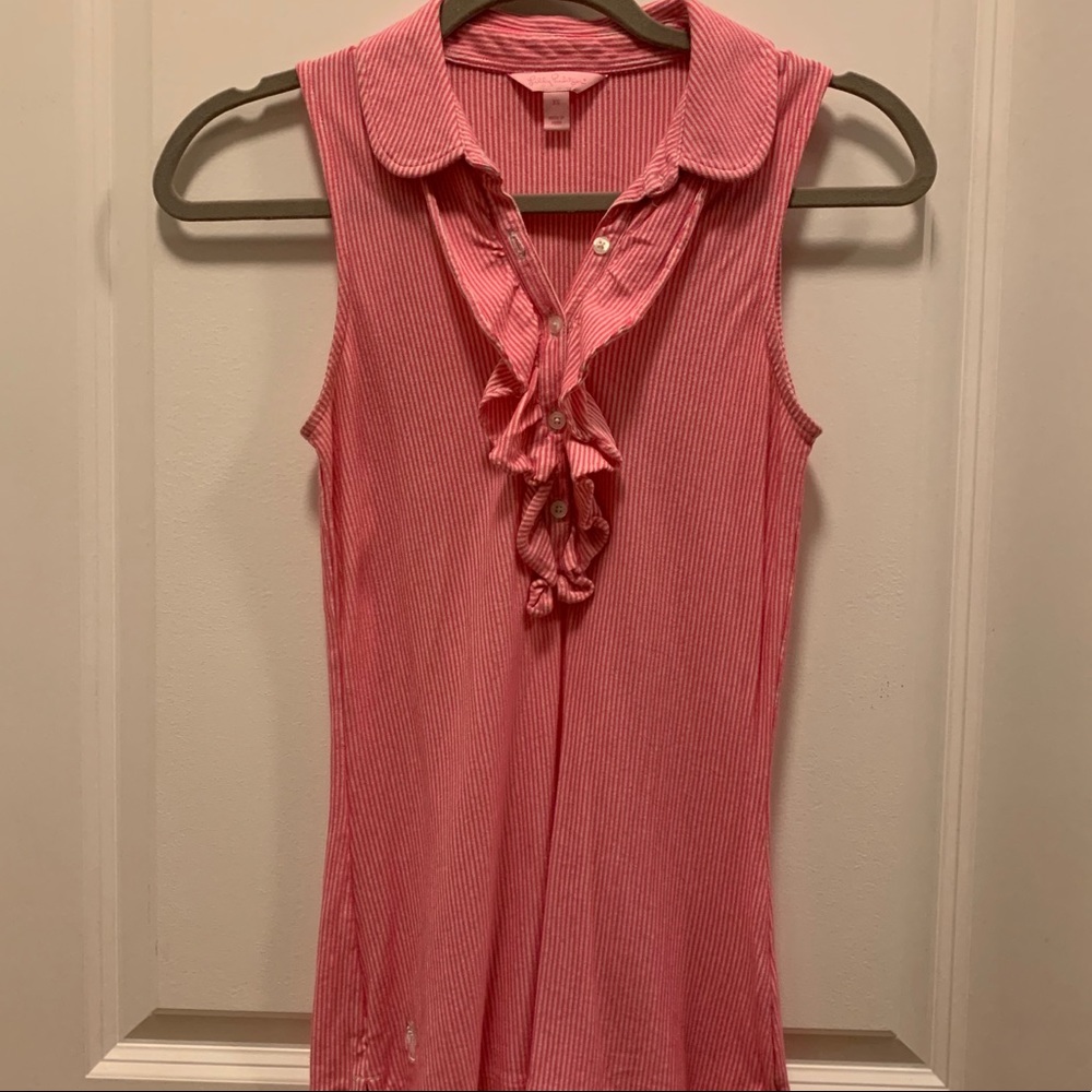 Pink pinstripe blouse